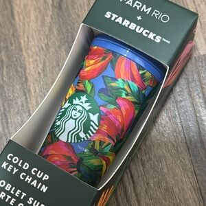 FARM Rio Starbucks Cold Cup Key Chain - Blue and Red